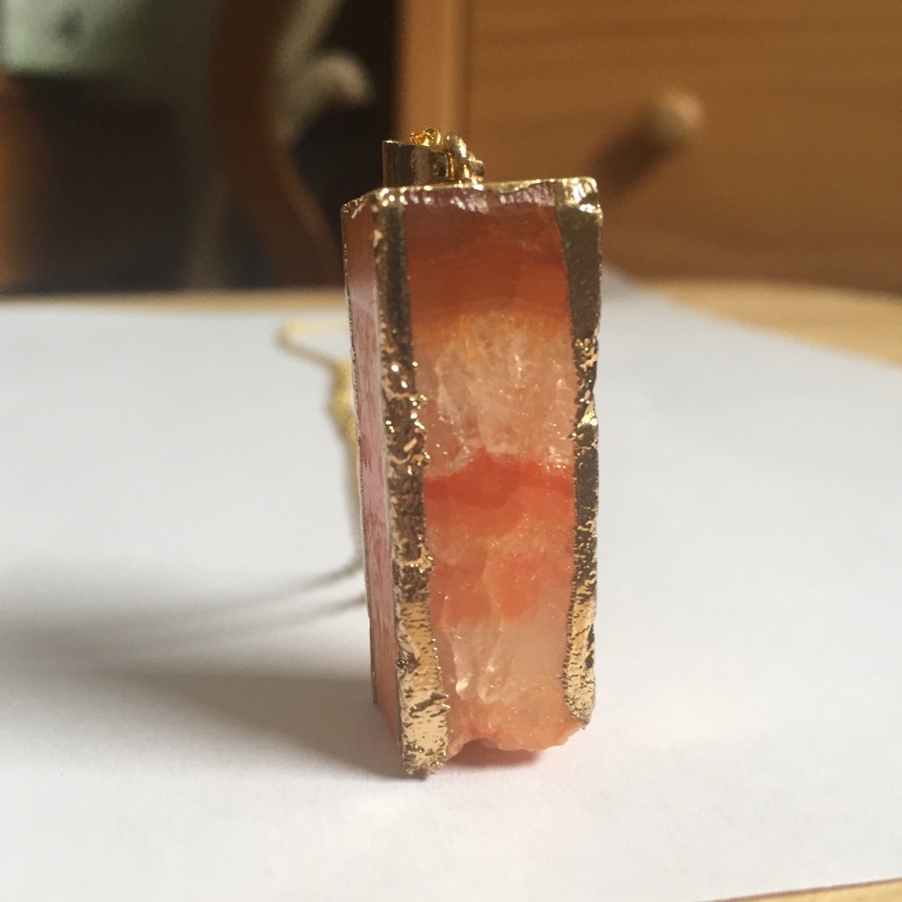Natural stone agate necklace
